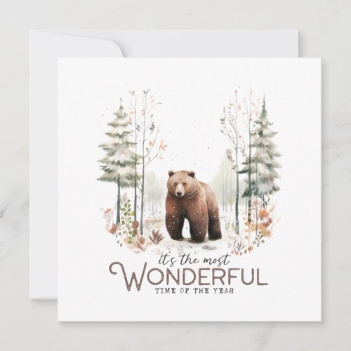 Its the Most Wonderful Time of the Year Bear Holiday Card