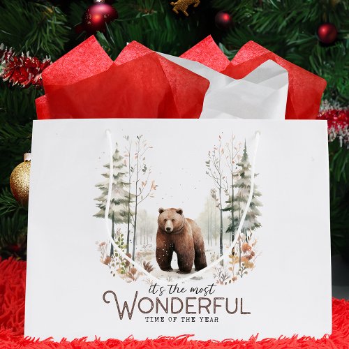 Its the Most Wonderful Time of the Year Bear Large Gift Bag