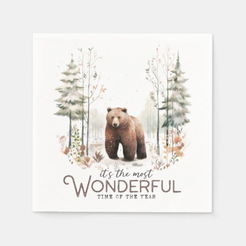 Its the Most Wonderful Time of the Year Bear Napkins