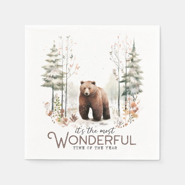 It's the Most Wonderful Time of the Year, Bear Napkins (Front)