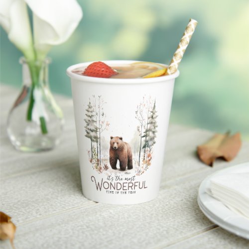 Its the Most Wonderful Time of the Year Bear Paper Cups
