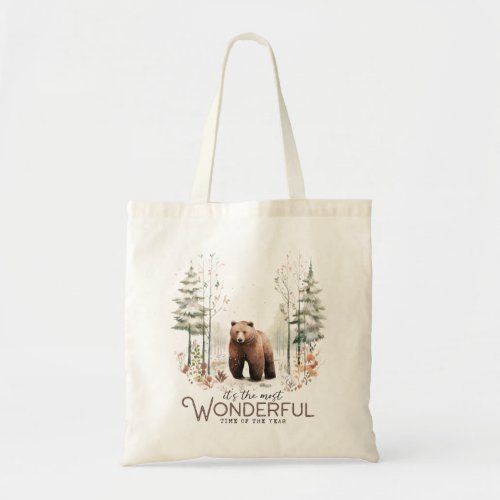 Its the Most Wonderful Time of the Year Bear Tote Bag