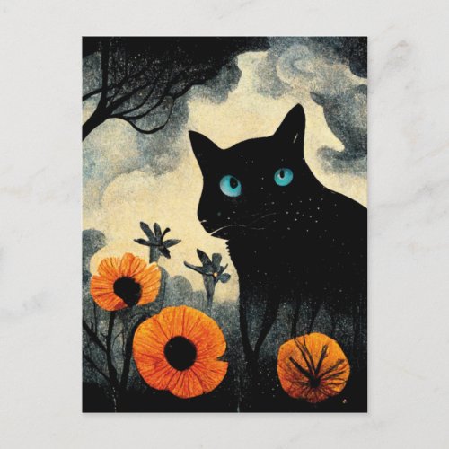 Its the most wonderful time of the year black cat postcard
