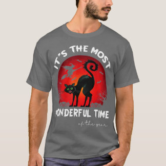 Its The Most Wonderful Time Of the Year Black Cat  T-Shirt