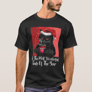 It's The Most Wonderful Time Of The Year Black Cat T-Shirt