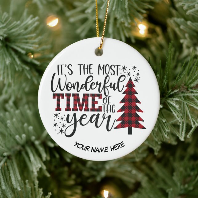It's The Most Wonderful Time of the Year Ceramic Ornament (Tree)