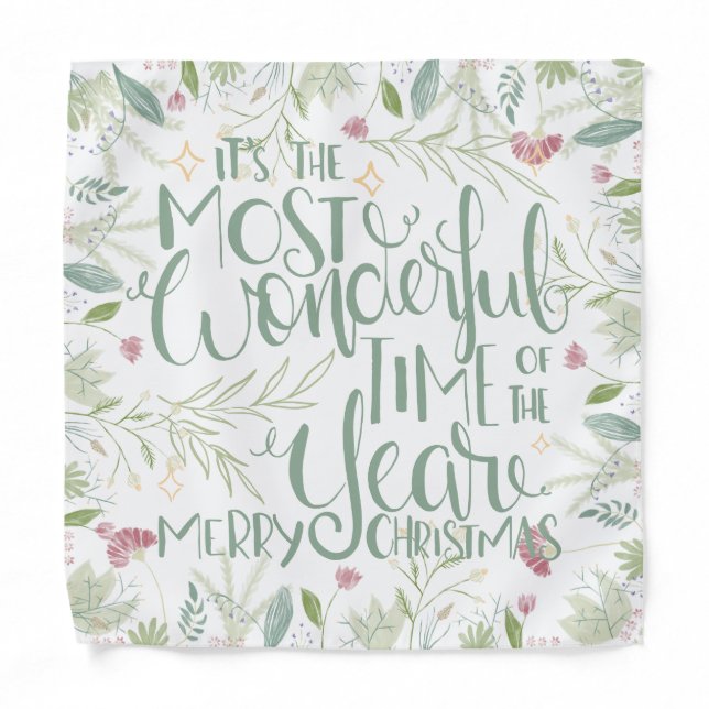 It's The Most Wonderful Time of the Year Christmas Bandana (Front)