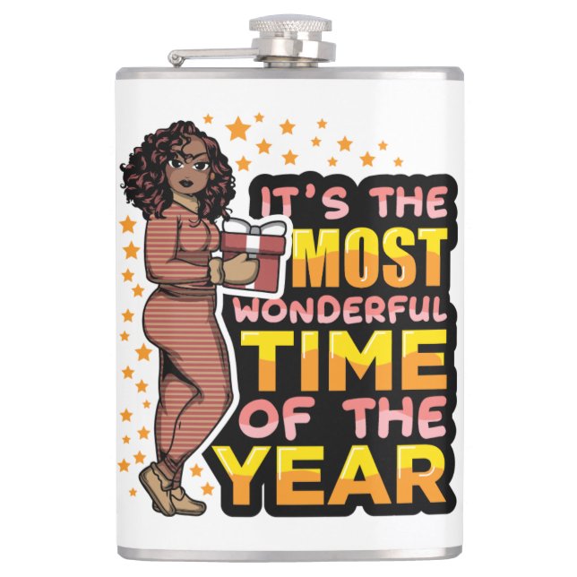 It's The Most Wonderful Time Of The Year Christmas Flask (Front)