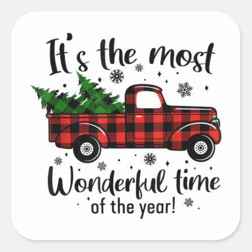 Its The Most Wonderful Time Of The Year Christmas Square Sticker