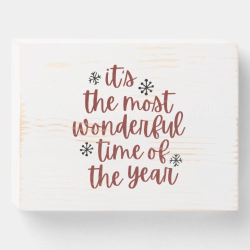 Its The Most Wonderful Time Of The Year Christmas Wooden Box Sign