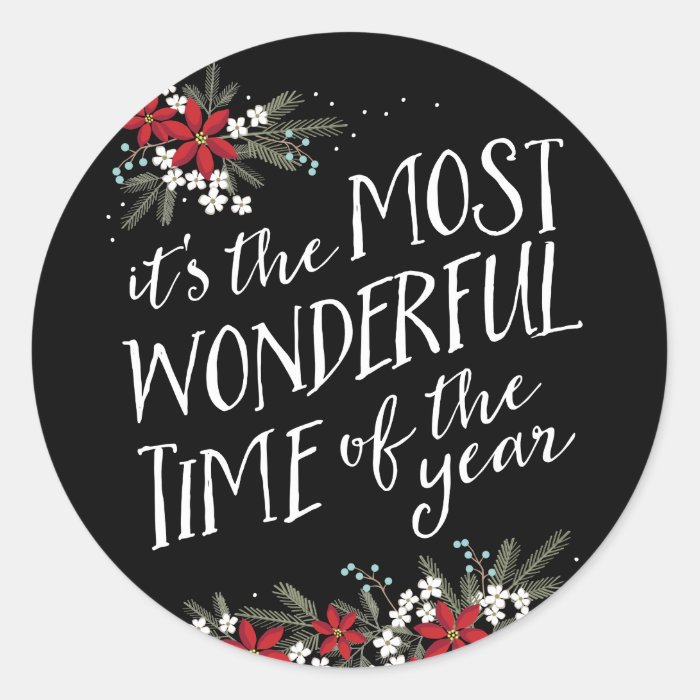 It's The Most Wonderful Time Of The Year Classic Round Sticker | Zazzle