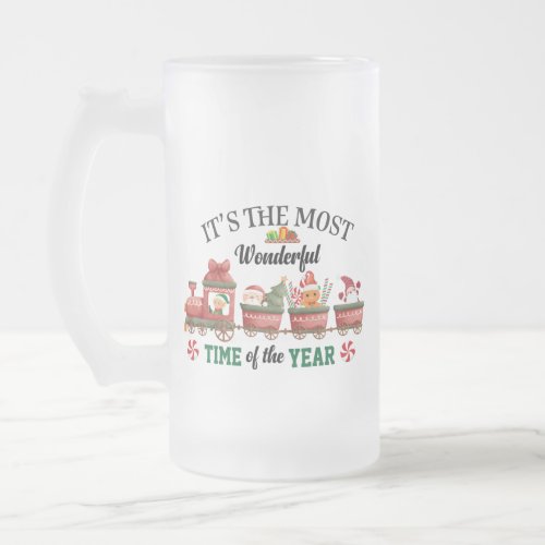 Its The Most Wonderful Time Of The Year Frosted Glass Beer Mug