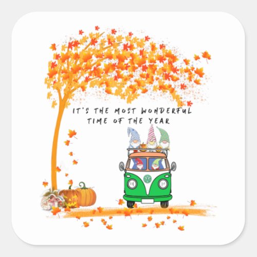 Its The Most Wonderful Time Of The Year Gnomes Square Sticker