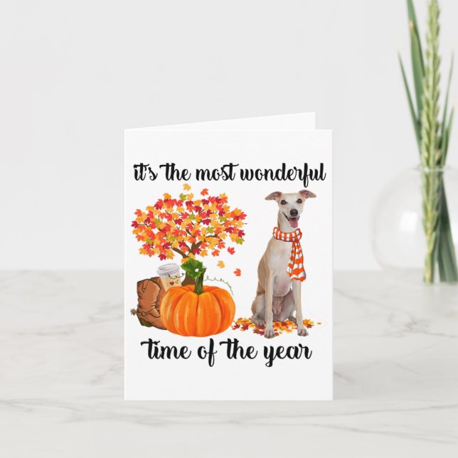 It's The Most Wonderful Time Of The Year Greyhound Card (Front)