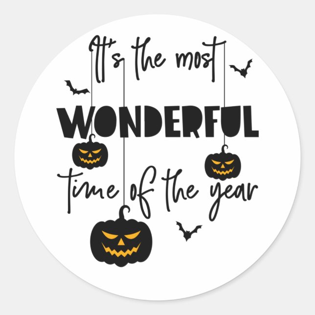 It's the Most Wonderful Time of the Year Halloween Classic Round Sticker (Front)
