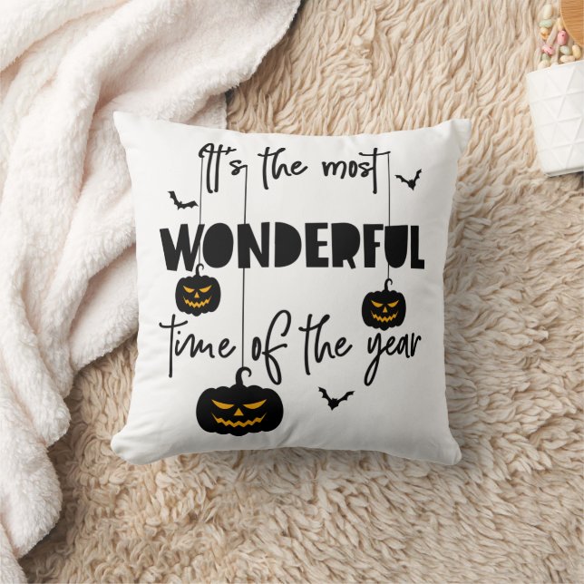 It's the Most Wonderful Time of the Year Halloween Throw Pillow (Blanket)