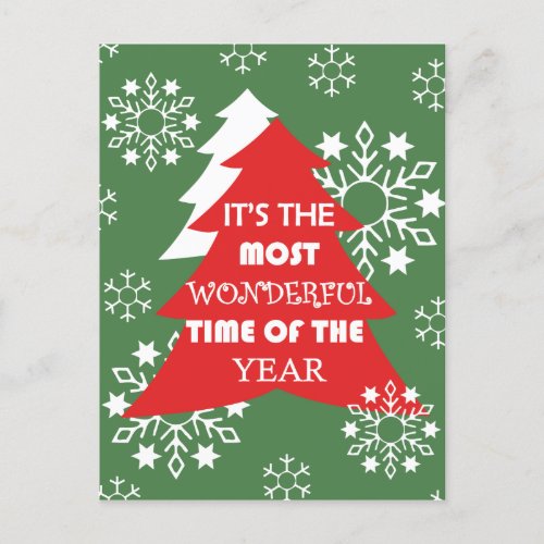 Its the most wonderful time of the year holiday postcard