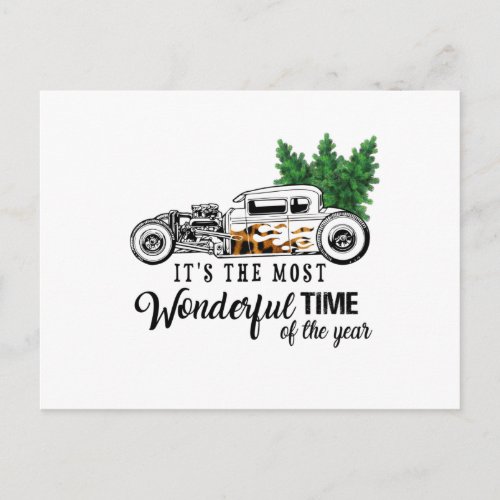 Its The Most Wonderful Time of The Year Hot Rod Postcard