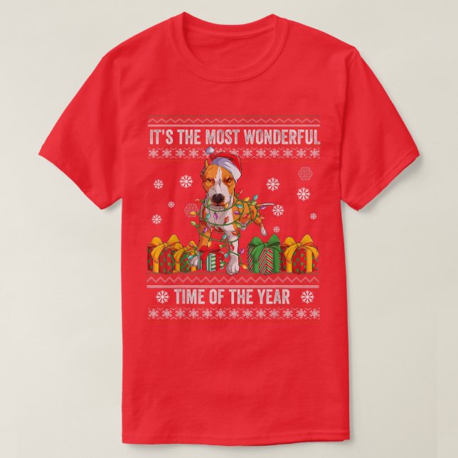 Its The Most Wonderful Time Of The Year Pitbull Sa T-Shirt (Design Front)