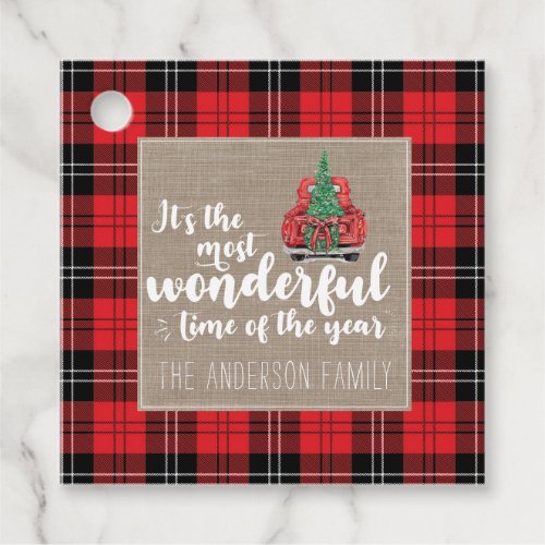 Its the Most Wonderful Time of the Year Plaid Favor Tags