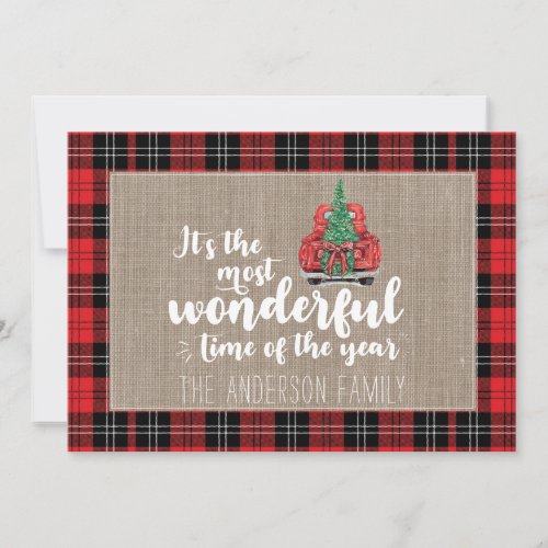 Its the Most Wonderful Time of the Year Plaid Holiday Card