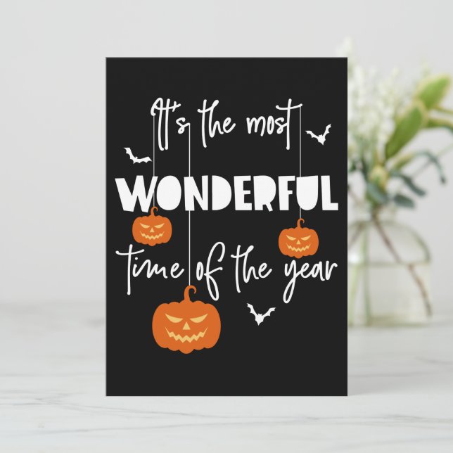 It's the Most Wonderful Time of the Year Pumpkin Invitation (Standing Front)