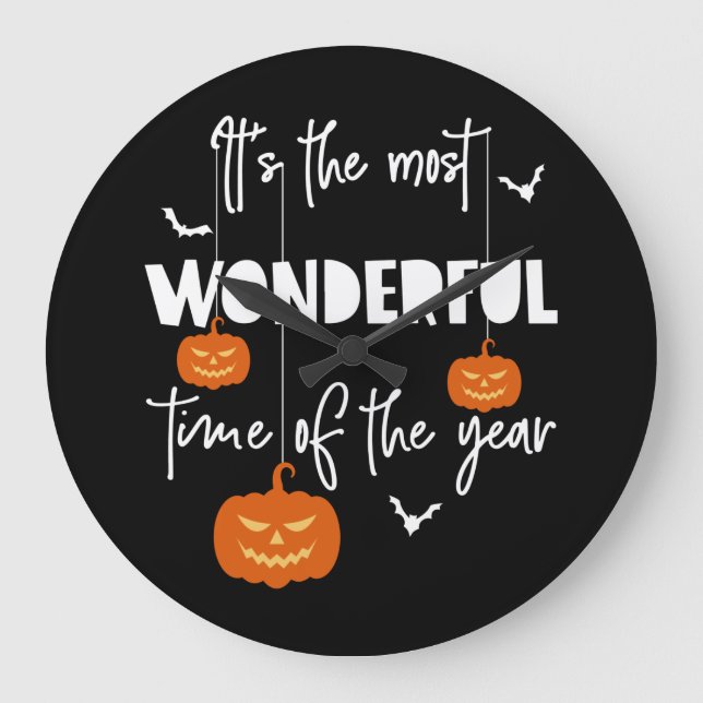 It's the Most Wonderful Time of the Year Pumpkin Large Clock (Front)