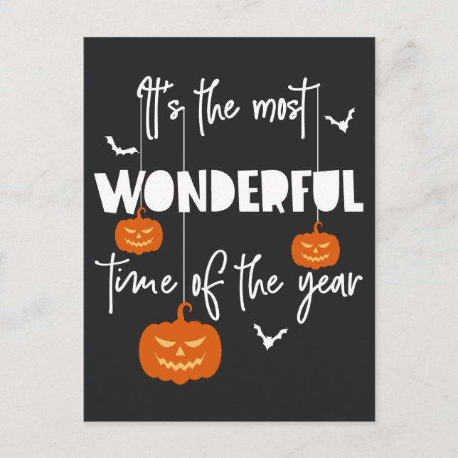 It's the Most Wonderful Time of the Year Pumpkin Postcard (Front)
