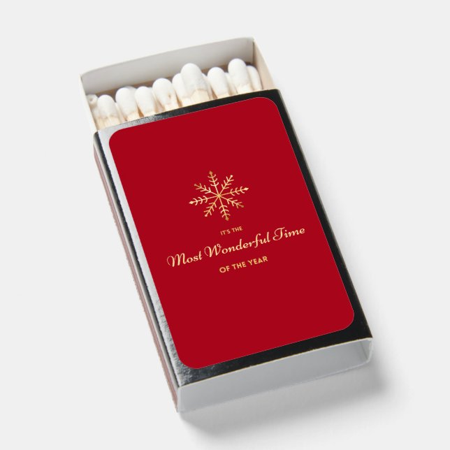 It's the Most Wonderful Time of the Year Snowflake Matchboxes (Front Open)