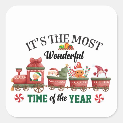 Its The Most Wonderful Time Of The Year Square Sticker