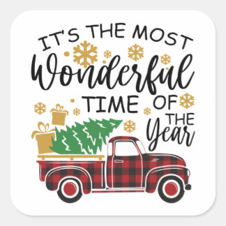 It's The Most Wonderful Time Of The Year Square Sticker