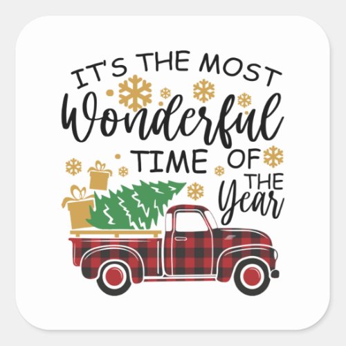 Its The Most Wonderful Time Of The Year Square Sticker