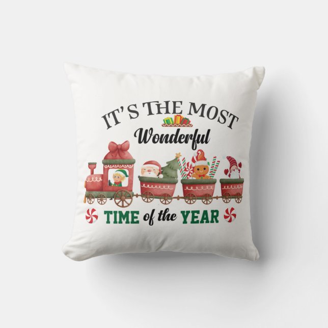 It's The Most Wonderful Time Of The Year Throw Pillow (Front)