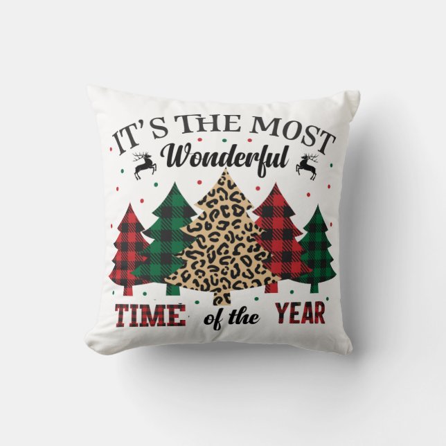 It's The Most Wonderful Time Of The Year Throw Pillow (Front)
