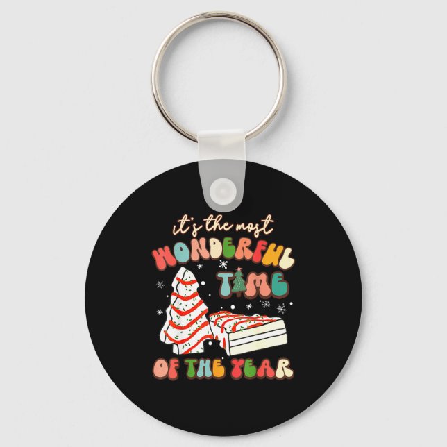 It's The Most Wonderful Time Of The Year Tree Cake Keychain (Front)