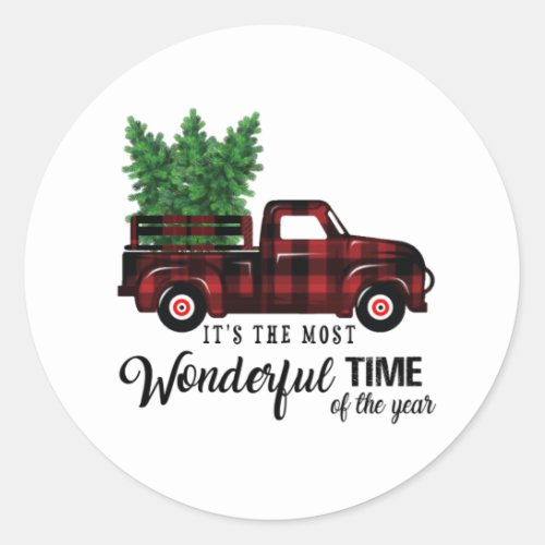 Its The Most Wonderful Time of The Year Truck Classic Round Sticker