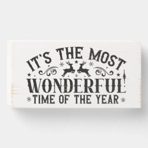 It's The Most Wonderful Time of the year Vintage Wooden Box Sign