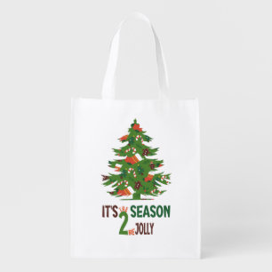 It's the season to be Jolly Christmas  Grocery Bag