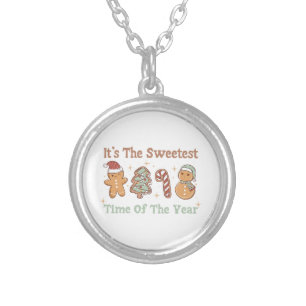 It's The Sweetest Time Of The Year Cute Funny Xmas Silver Plated Necklace