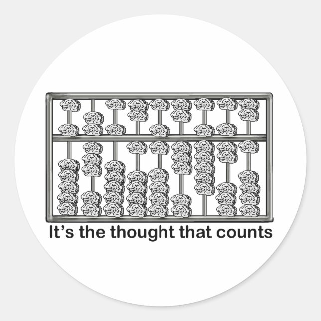 It's the thought that counts classic round sticker (Front)