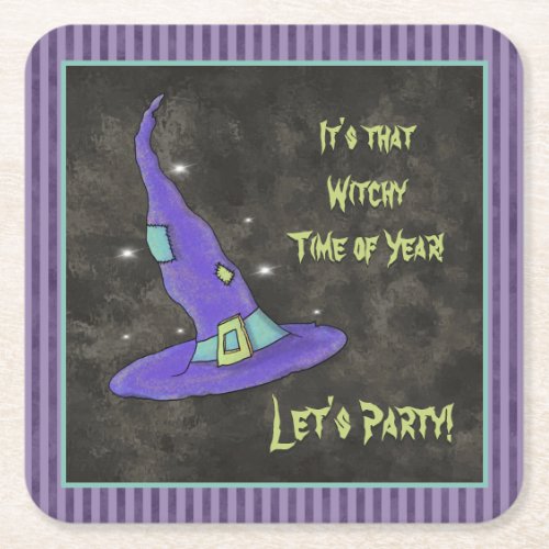 Its the Witching Time Of Year Halloween Square Paper Coaster