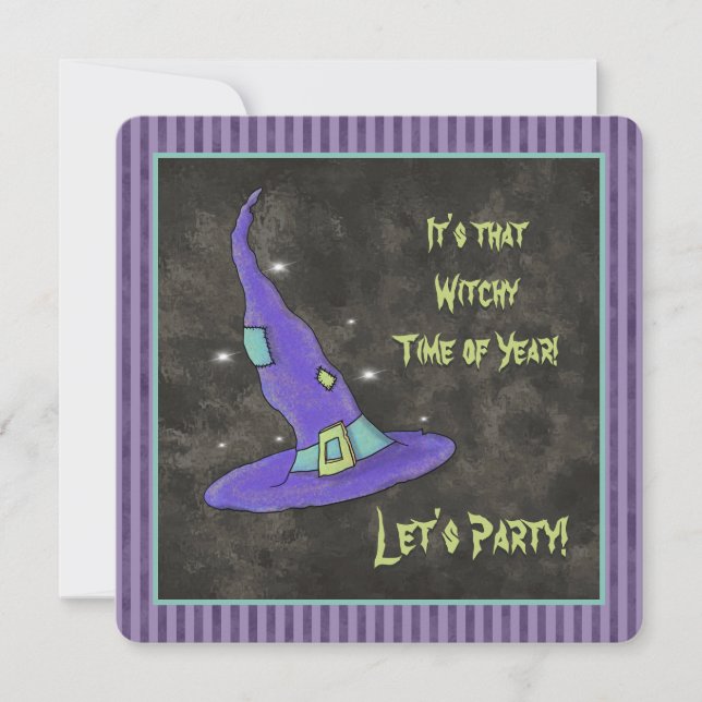 It's the Witching Time Of Year Halloween Witch Invitation (Front)