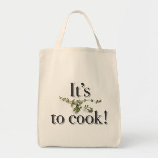 "It's Thyme to Cook!" grocery tote Bag