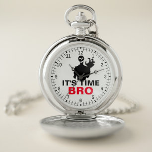 Its Time, Bro personal customizable Halloween Pocket Watch