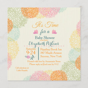 It's Time Floral Baby Shower Invitation