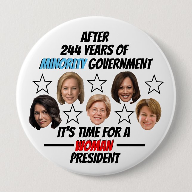 It's Time foer a WOMAN President Button (Front)