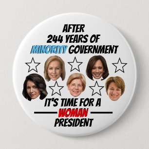 It's Time foer a WOMAN President Button