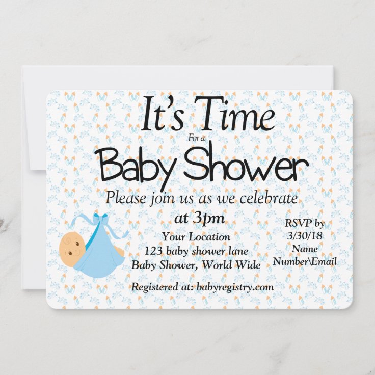 It's Time For a Baby Shower Invitation Zazzle
