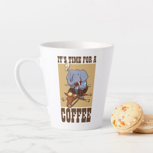 Its Time For A Coffee Clumsy Elephant Cartoon Latte Mug
