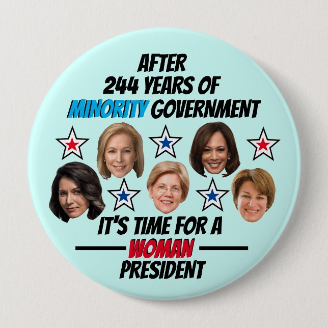 It's time for a WOMAN President Button (Front)